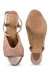 Shop_Anaar_Gold Sequins, Beads Sunkissed Platform Sandals _at_Aza_Fashions