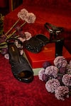 Buy_Anaar_Black Sequins, Beads Tie Platform Heels _at_Aza_Fashions