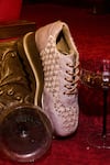 Buy_Anaar_Rose Gold Nok-jhok Wedge Embroidered Sneakers _at_Aza_Fashions
