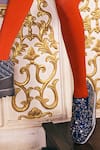 Shop_Anaar_Blue Symphony Wedge Embroidered Sneakers _at_Aza_Fashions