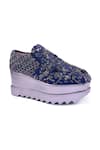Buy_Anaar_Blue Symphony Wedge Embroidered Sneakers 