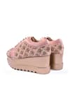 Anaar_Pink Jhoomar Wedge Embroidered Sneakers _Online_at_Aza_Fashions