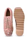 Shop_Anaar_Pink Jhoomar Wedge Embroidered Sneakers _at_Aza_Fashions