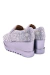 Anaar_Silver Mehfil Wedge Embroidered Sneakers _at_Aza_Fashions