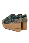Shop_Anaar_Green Pathaka Wedge Embroidered Sneakers _Online_at_Aza_Fashions