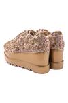 Buy_Anaar_Gold Retro Ritual Wedge Embroidered Sneakers _Online_at_Aza_Fashions
