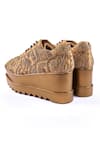 Anaar_Gold Khazana Wedge Embroidered Sneakers _at_Aza_Fashions
