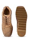 Shop_Anaar_Gold Khazana Wedge Embroidered Sneakers _at_Aza_Fashions