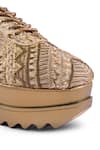 Anaar_Gold Loveletter Wedge Embroidered Sneakers _at_Aza_Fashions