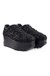 Shop_Anaar_Black Afterglow Wedge Embroidered Sneakers _Online_at_Aza_Fashions