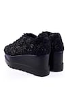 Anaar_Black Afterglow Wedge Embroidered Sneakers _at_Aza_Fashions
