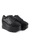 Buy_Anaar_Black Speakeasy Wedge Embroidered Sneakers _Online_at_Aza_Fashions