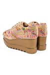 Shop_Anaar_Beige Fiesta Walks Wedge Embroidered Sneakers _Online_at_Aza_Fashions