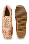 Shop_Anaar_Beige Fiesta Walks Wedge Embroidered Sneakers _at_Aza_Fashions