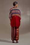 Shop_Aseem Kapoor_Red Crinkle, Silk Embroidery Collared Mandala Pattern Shirt _at_Aza_Fashions