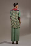 Shop_Aseem Kapoor_Green Crepe Embroidery Collared Atri Straight Shirt _at_Aza_Fashions
