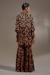 Shop_Aseem Kapoor_Maroon Crepe Embroidery Collared Mandala Pattern Shirt With Trouser _at_Aza_Fashions