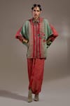 Aseem Kapoor_Green Crepe Embroidery Collared Mandala Pattern Shirt _at_Aza_Fashions