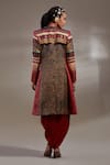 Shop_Aseem Kapoor_Crinkle Embroidery, Mirrors, Beads, Sequins Mandarin Dariya Pattern Jacket _at_Aza_Fashions