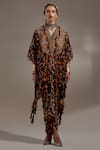 Buy_Aseem Kapoor_Black Crepe Embroidery, Beads, Tassels Veni Tribal Pattern Jacket And Dress Set _at_Aza_Fashions