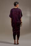 Shop_Aseem Kapoor_Purple Crinkle Tassels V-neck Zia Trapeze Dress _at_Aza_Fashions
