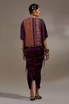 Shop_Aseem Kapoor_Purple Silk Tassels, Beads V-, Round Zuri Embroidered Gilet And Dress Set _at_Aza_Fashions