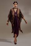 Buy_Aseem Kapoor_Black Silk Embroidery, Beads, Tassels Veni Tribal Pattern Jacket And Dress Set _at_Aza_Fashions