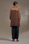Shop_Aseem Kapoor_Green Crepe Embroidery, Beads, Tassels Mitra Tribal Pattern Kurta And Trouser Set _at_Aza_Fashions