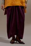 Aseem Kapoor_Yellow Silk Tassels, Embroidery, Beads Mitra Tribal Pattern Kurta And Skirt Set _Online_at_Aza_Fashions