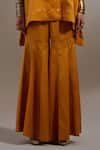 Aseem Kapoor_Mustard Tassels, Embroidery, Beads V-neck Mitra Pattern Kurta Set _Online_at_Aza_Fashions