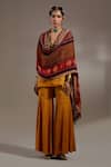 Buy_Aseem Kapoor_Mustard Tassels, Embroidery, Beads V-neck Mitra Pattern Kurta Set _at_Aza_Fashions