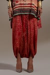 Shop_Aseem Kapoor_Red Crepe Embroidery, Beads, Tassels Mitra Tribal Pattern Kurta And Trouser Set _Online_at_Aza_Fashions
