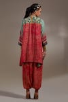 Shop_Aseem Kapoor_Red Crepe Embroidery, Beads, Tassels Mitra Tribal Pattern Kurta And Trouser Set _at_Aza_Fashions