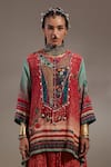 Buy_Aseem Kapoor_Red Crepe Embroidery, Beads, Tassels Mitra Tribal Pattern Kurta And Trouser Set 