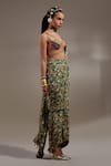 Aseem Kapoor_Multi Color Cotton, Silk, Crepe Tassels Soma Pre-draped Saree And Blouse Set _Online_at_Aza_Fashions