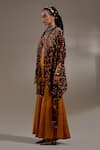 Aseem Kapoor_Black Silk Embroidery, Beads, Tassels Open Neck Veni Resham Work Jacket _Online_at_Aza_Fashions