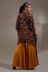 Shop_Aseem Kapoor_Brown Silk, Cotton Embroidery, Beads, Veni Tribal Pattern Jacket And Trouser Set _at_Aza_Fashions