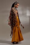 Buy_Aseem Kapoor_Brown Silk, Cotton Embroidery, Beads, Veni Tribal Pattern Jacket And Trouser Set _Online