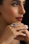 Buy_Swabhimann_Gold Plated Stones Green Kundan Adjustable Ring _at_Aza_Fashions