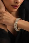 Buy_Swabhimann_Rose Gold Stones Multicolour Polki Kada _at_Aza_Fashions