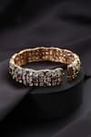 Swabhimann_Rose Gold Stones Multicolour Polki Kada _Online_at_Aza_Fashions