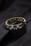 Swabhimann_Gold Plated Stones Green Polki Kada _Online_at_Aza_Fashions