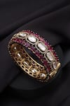 Shop_Swabhimann_Gold Plated Stones Red Polki Kada _at_Aza_Fashions