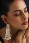 Swabhimann_Gold Plated Pearls, Stones White Polki And Dangler Earrings _Online_at_Aza_Fashions