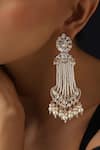 Buy_Swabhimann_Gold Plated Pearls, Stones White Polki And Dangler Earrings _Online_at_Aza_Fashions