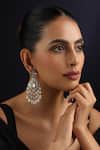 Swabhimann_Gold Plated Pearls, Stones White Polki And Dangler Earrings _Online_at_Aza_Fashions