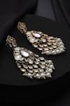 Buy_Swabhimann_Gold Plated Pearls, Stones White Polki And Dangler Earrings _Online_at_Aza_Fashions