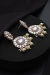 Buy_Swabhimann_Rose Gold Pearls, Stones White Polki And Dangler Earrings _Online_at_Aza_Fashions