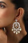 Buy_Swabhimann_Gold Plated Pearls, Stones White Polki And Chandbali Earrings _Online_at_Aza_Fashions