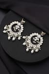 Shop_Swabhimann_Gold Plated Pearls, Stones White Polki And Chandbali Earrings _at_Aza_Fashions